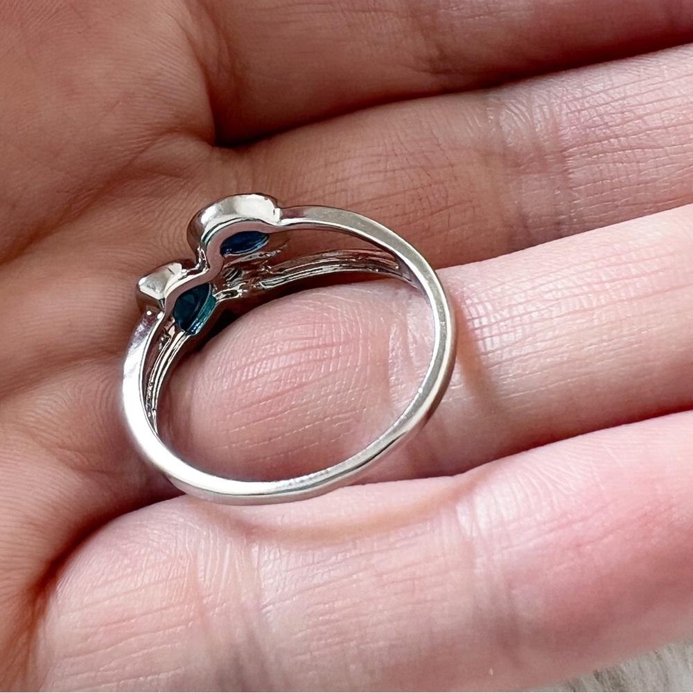FLAW SEE DESCRIPTION Ring Size 10 Sapphire Aquamarine Topaz Sterling Silver 925 - Picture 10 of 11